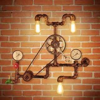 Steampunk Pressure Valve Wall Lamp