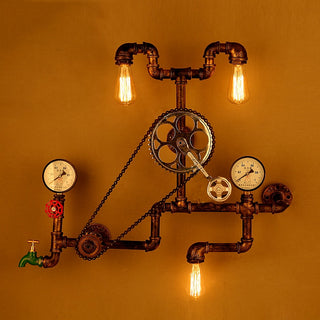 Steampunk Pressure Valve Wall Lamp