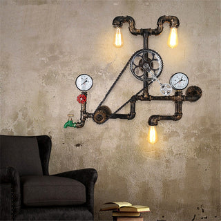 Steampunk Pressure Valve Wall Lamp