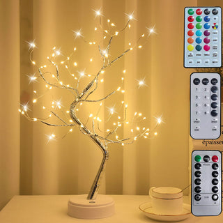 LED Birch Tabletop Bonsai Tree Night