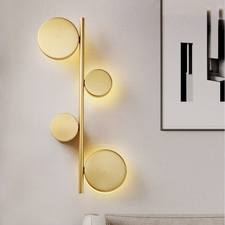 Quad lit Rotating Gold Wall Lamp