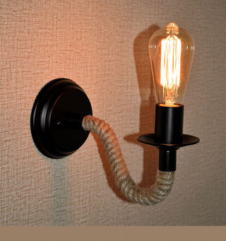 Retro Creative Wrought Iron Twine Wall Lamp