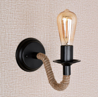 Retro Creative Wrought Iron Twine Wall Lamp