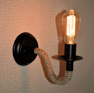 Retro Creative Wrought Iron Twine Wall Lamp