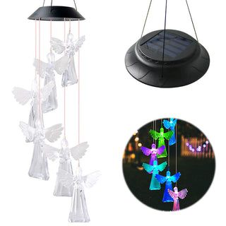 Solar Wind Chime Angel Lamp