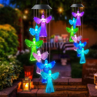 Solar Wind Chime Angel Lamp