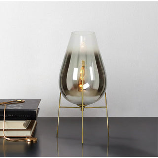 Smoke Glass Bedroom Bedside Table Lamp