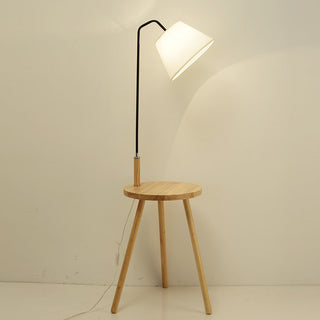 Modern Minimalist Wooden Coffee Table Floor Lamp