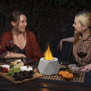 Mini Fire Pit Portable Concrete Tabletop Fireplace