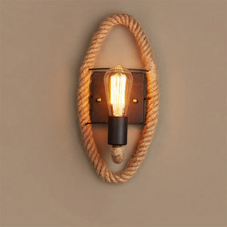 Wrapped Hemp Rope Wild West Wall Lamp