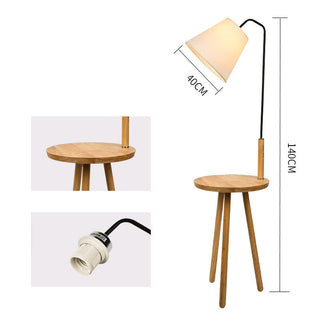 Modern Minimalist Wooden Coffee Table Floor Lamp