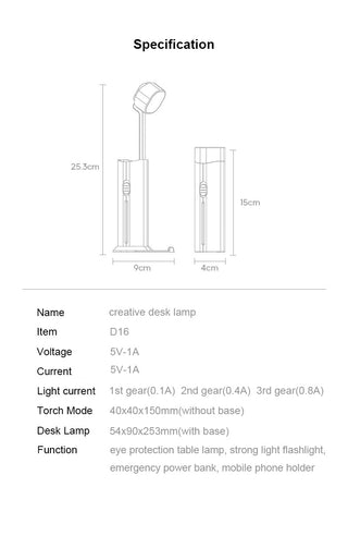 TorchBank - 4 in 1 Portable Desk Lamp