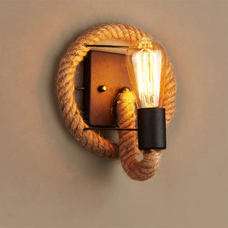 Wrapped Hemp Rope Wild West Wall Lamp