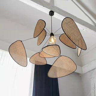 Wooden Rattan Chandelier