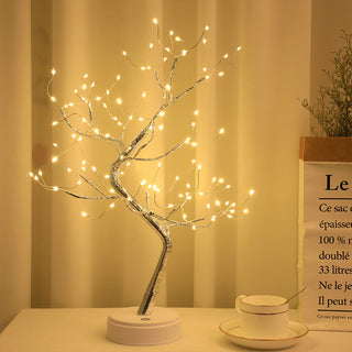 LED Birch Tabletop Bonsai Tree Night