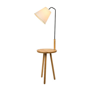 Modern Minimalist Wooden Coffee Table Floor Lamp